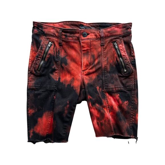 Gap Black Jeggings Bleach Dyed Cutoff Shorts Size 2 - Picture 1 of 4